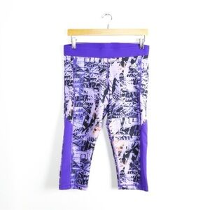Adidas Techfit medium compression climalite abstract print purple active pants M